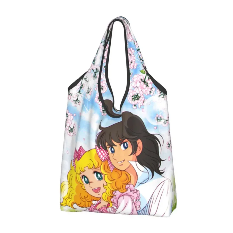 

Candy Grocery Tote Shopping Bags Women Anime Manga Cartoon Girl Shoulder Shopper Bag Large Capacity Handbag