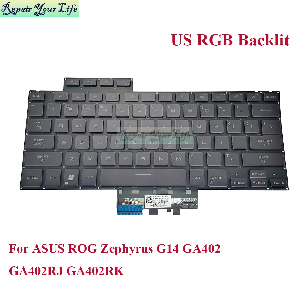 Teclado Retroiluminado para Asus Rog Zephyrus G14 Ga402rj Ga402rk com Retroiluminação 0knr0281fus00 V205526cs1 Ga402 us - Imagem 4