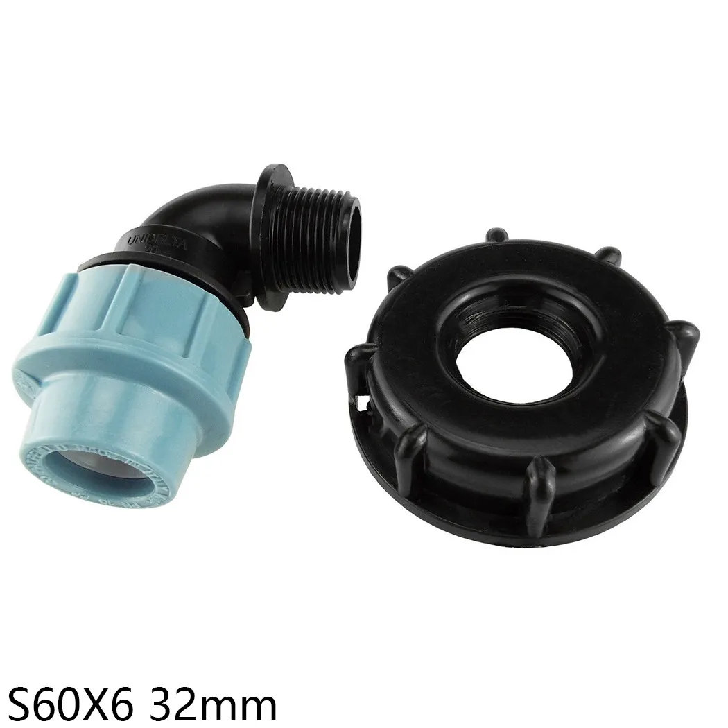 

32mm IBC Tank Adapter Accessory Elbow Pipe Fitting Plastic Replacement S60X6 For MDPE Spare Part Storage Tanks