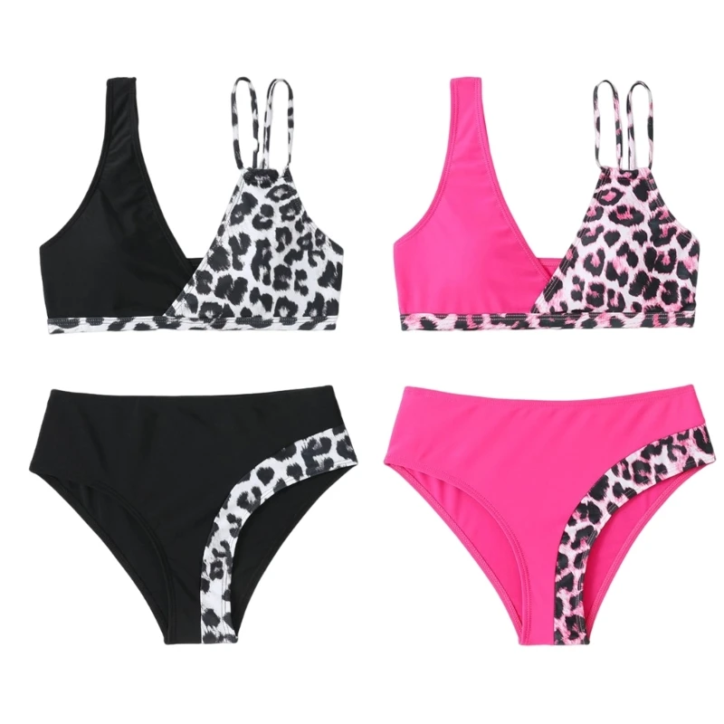 

2024 New Womens High Waisted Bikini Padded Push Up Bras-Top High Cut Two-Pieces Swimsuits Bathing Suit Sexy Leopard Bikini Set