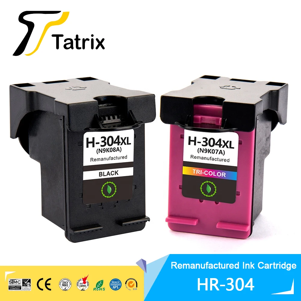 Hen imod Forfølge Skærpe Tatrix 304 XL 304XL Premium Black Remanufactured Color InkJet Ink Cartridge  For HP304 For HP DeskJet 3720 3730 2630 3760 Printer - AliExpress