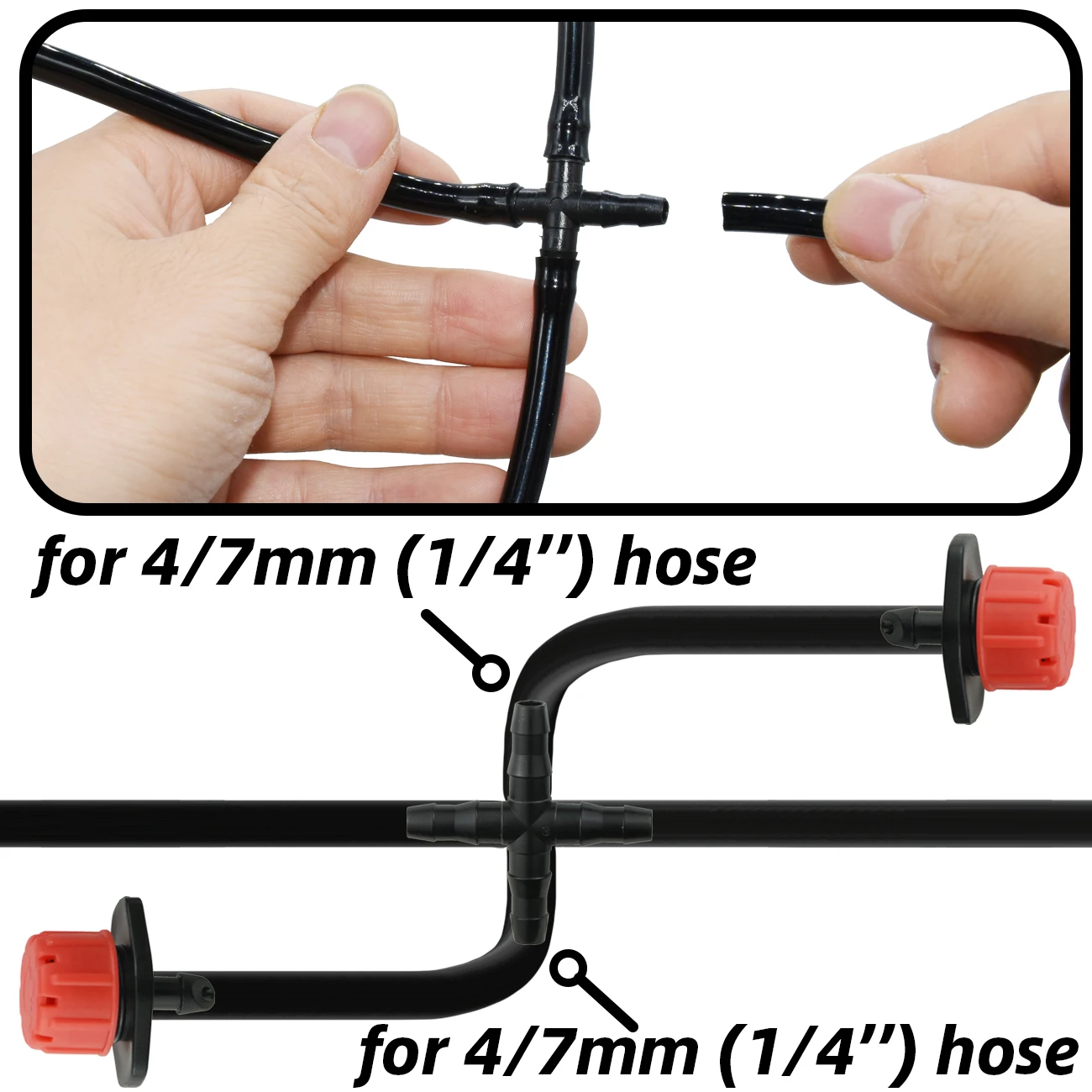 1-50 stücke Garten Wasser Stacheldraht Stecker Tropf Bewässerung Tropf Sprinkler 1/4'' 4/7mm Schlauch Fitting Reparatur verlängerung Bewässerung Kit – Detail 3