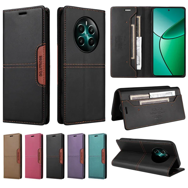 Magnetic Anti-theft Leather Wallet Phone Case with Card Holder and Flip Cover