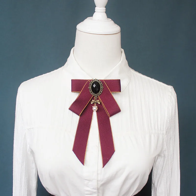 Men Women Wedding Suit Party Rhinestone Alloy Business Neck Collar Shirt Bow Tie Cravat British Girl College Ribbon Bowtie bow tie
