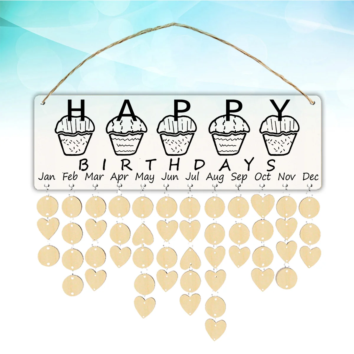

Decoration Calendar New Year Study Table Accessories Wooden Hanging Manual Calender