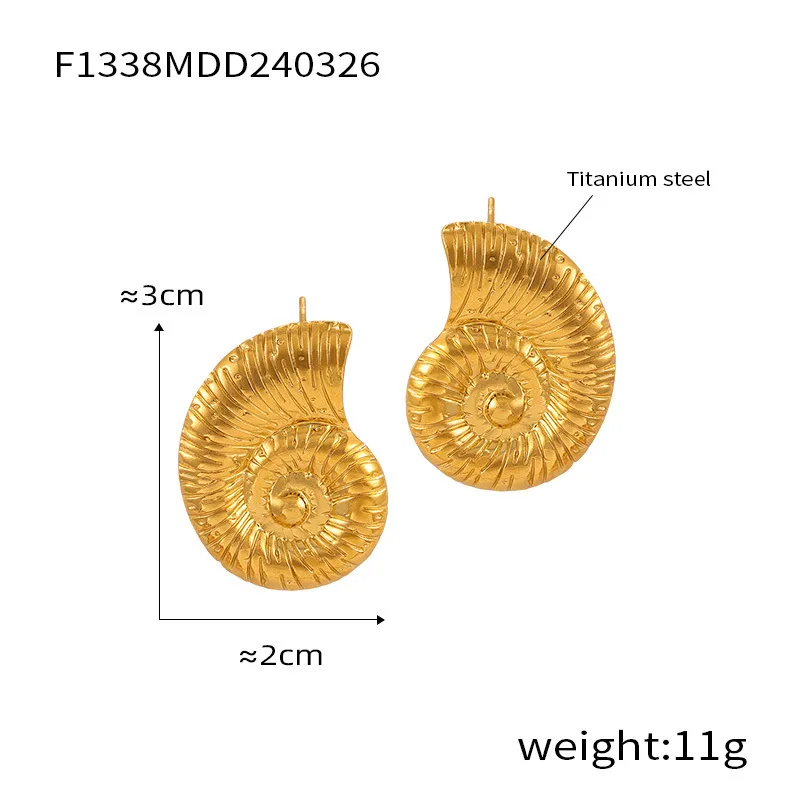 Neue Edelstahl-Ohrhänger für Damen, geometrische, vergoldete Ohrstecker, luxuriöser Schmuck für Mädchen – Detail 2