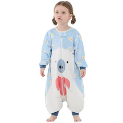 Kids' Halloween Owl Sleep Sack - Wearable Blanket with Long Sleeves, Cartoon Design - 3 - 5 Years (D Polar bear)