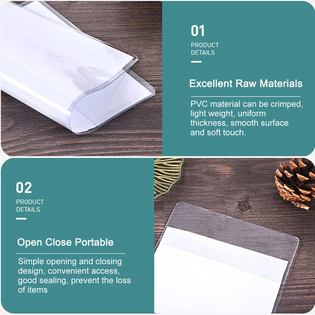 2/4pcs Waterproof Travel Passport Holder Cover Transparent Pvc Id Card Vaccination Certificate Protective Case