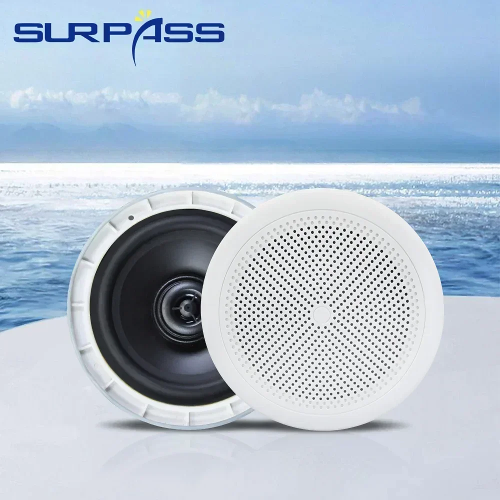Wall ceiling speaker marine speakers 6inch 25W marine speakers IP44 boat speakers Waterproof Recessed Music ceiling Speaker for Yacht SPA Bathroom Shower Room Sauna