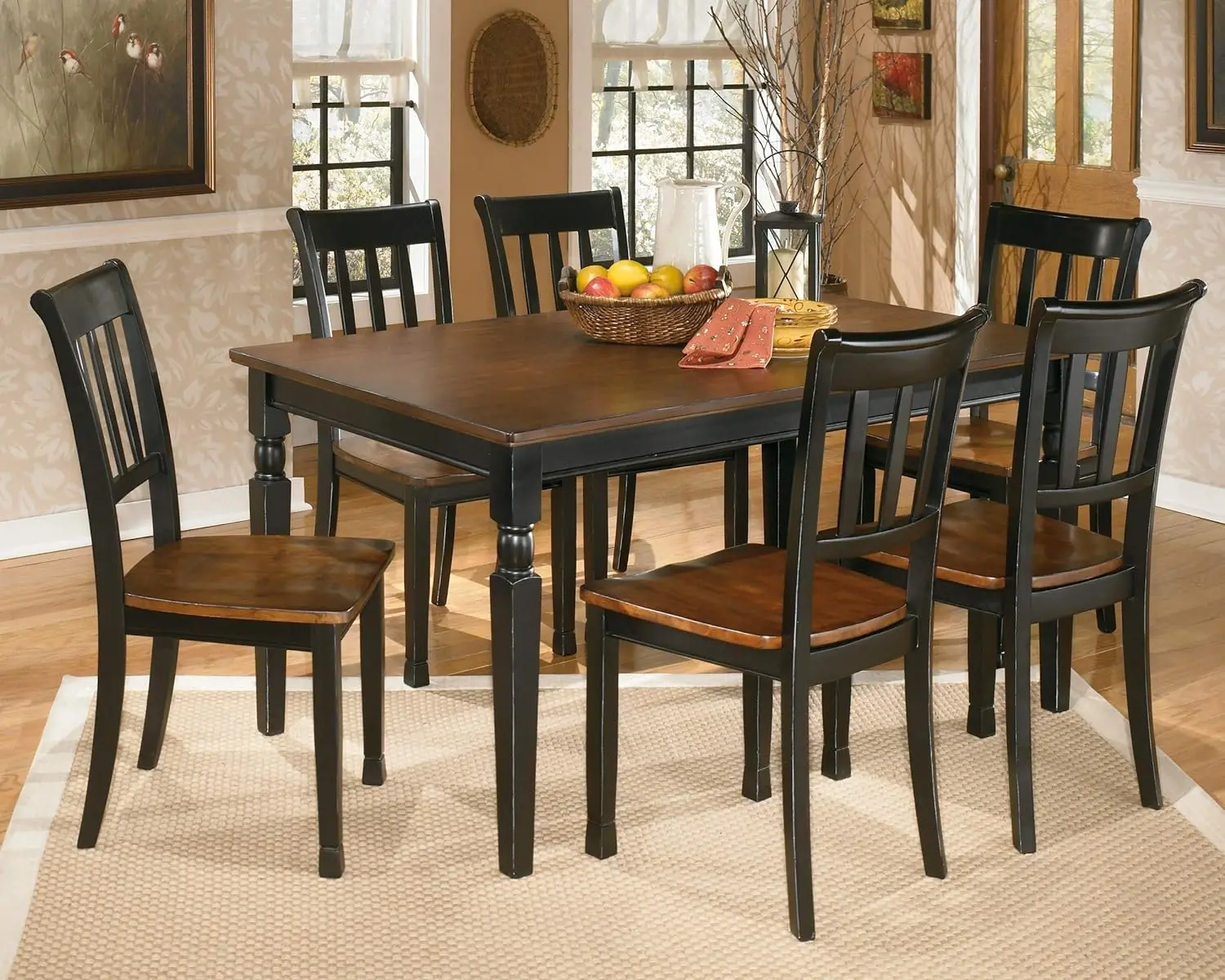 

Owingsville Rustic Farmhouse Dining Room Table, Black & Brown