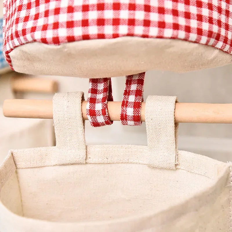 Wall Hanging Storage Bags Cartoon Cat Organizer Pocket Wardrobe Hanging Bag For Cosmetics Containers Cotton Door Wall Closet