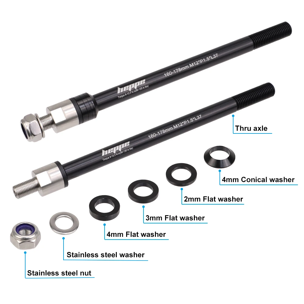 Steckachse Adapter M12x1.0 - Flexibel Für Fahrradanhänger Von 160-178 Mm