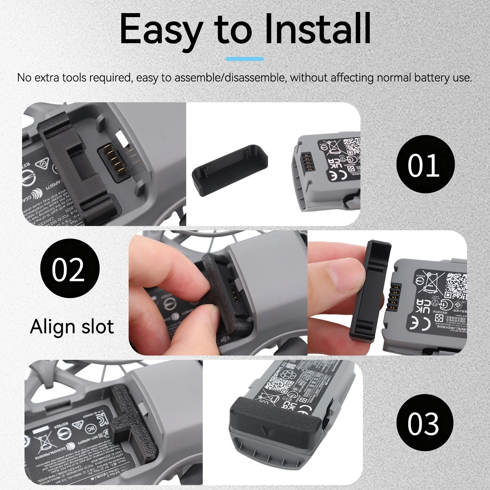 Couvercle anti-poussière pour batterie DJI NEO 2 - Protection et prévention courts-circuits