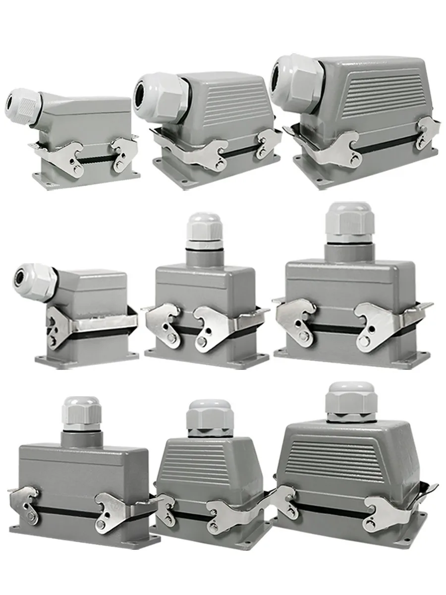 

Rectangular Heavy-duty Connector HE-6 Core 10 Pin 16 Holes 32 Bits 48 Core 24 Aviation Industrial Plug Socket Hot Runner