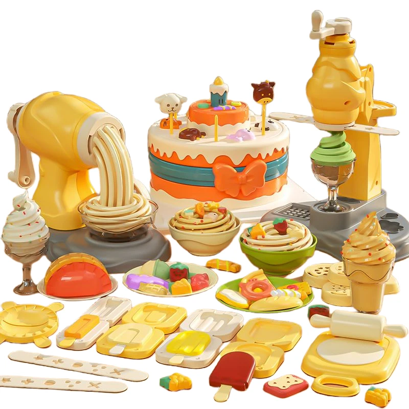 

Детская креативная глина для моделирования, аппарат для изготовления лапши для мороженого, пластиковые Наборы для творчества, игрушки для мороженого, цветная глина для игрушки, подарок