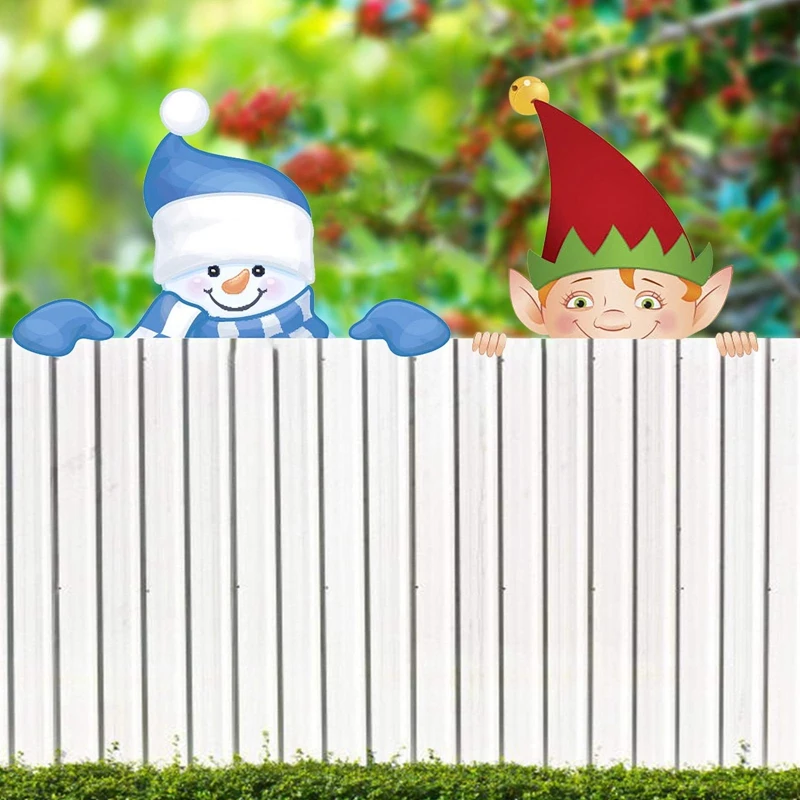 

Christmas Themed Fence Peeker Decoration Garden Peeker Elf Fence Peeker Xmas Garden Yard Fence Decoration Holiday
