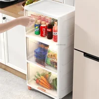 Modern Plastic Kitchen Cabinet for Kitchen Furniture Storage Cabinet Multilayer Multifunction Upscale Household Crevice Cupboard 1