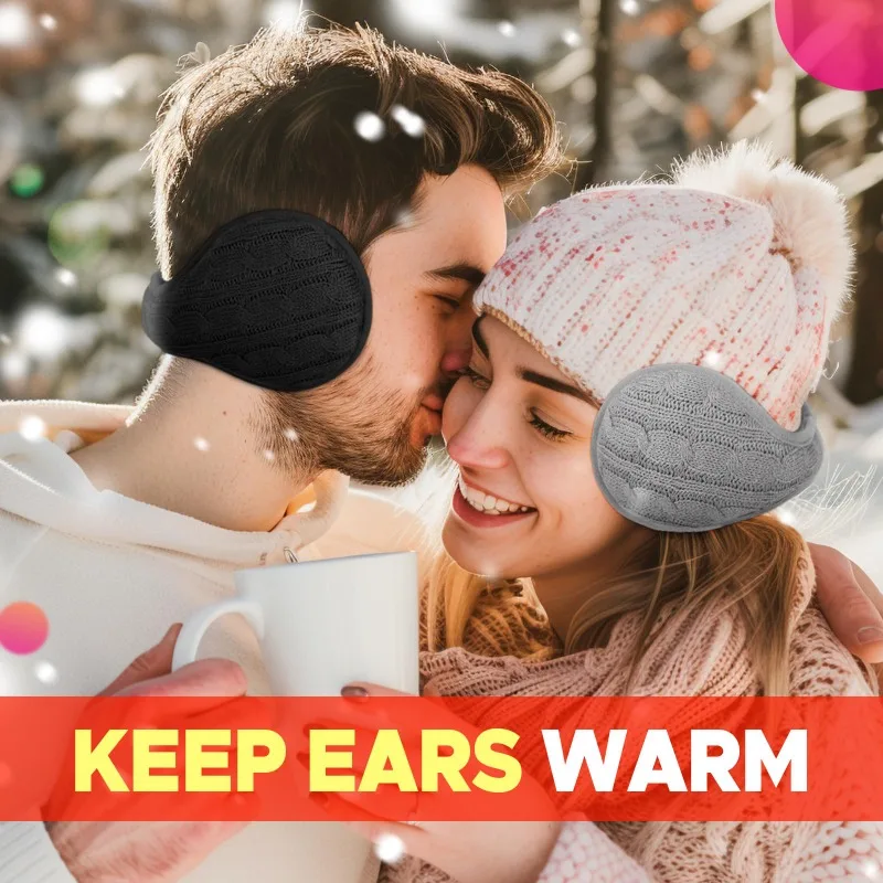 Cycling Windproof Warm Earmuffs Warm Knitted Earmuffs Breathable Soft and Comfortable Skin-friendly Plush Unisex