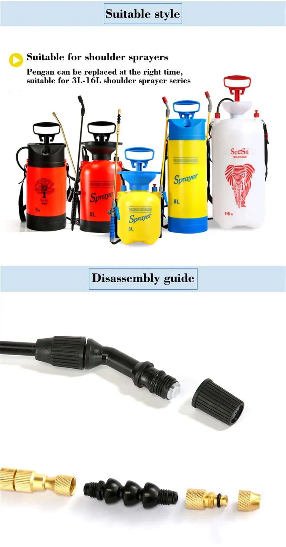 Description Picture 6 of itemAgricultural Sprayer Nozzle Stretchable Telescopic Rod DIY Length Stainless Steel Plastic Telescoping Wand Watering Kits