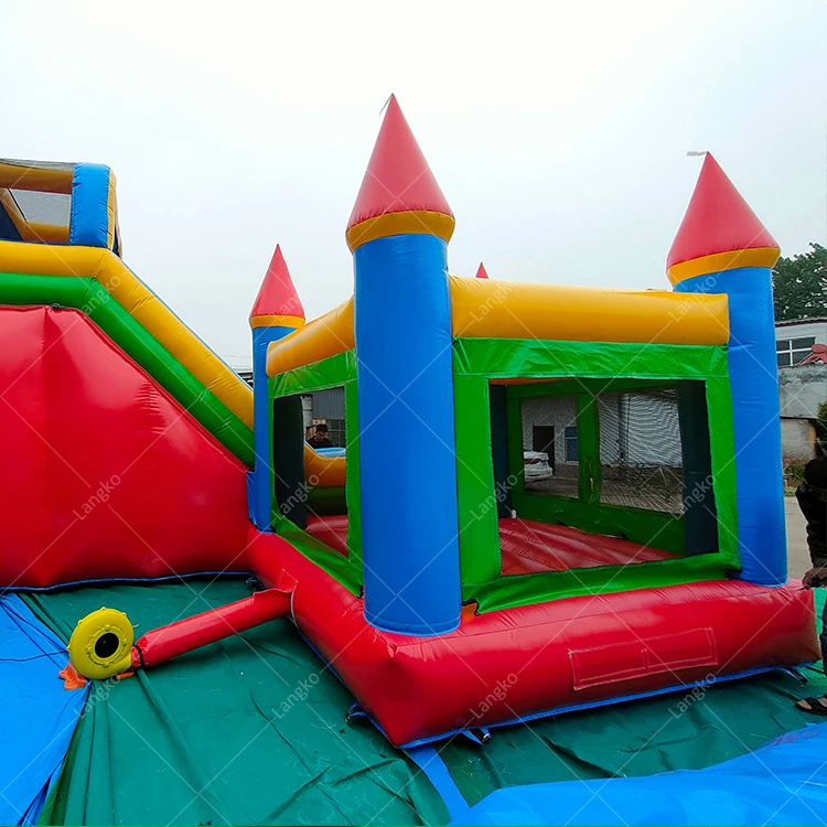Commercial wet dry bouncer slide combo inflatable bouncy moonwalk jumping castle bounce house for kids adults
