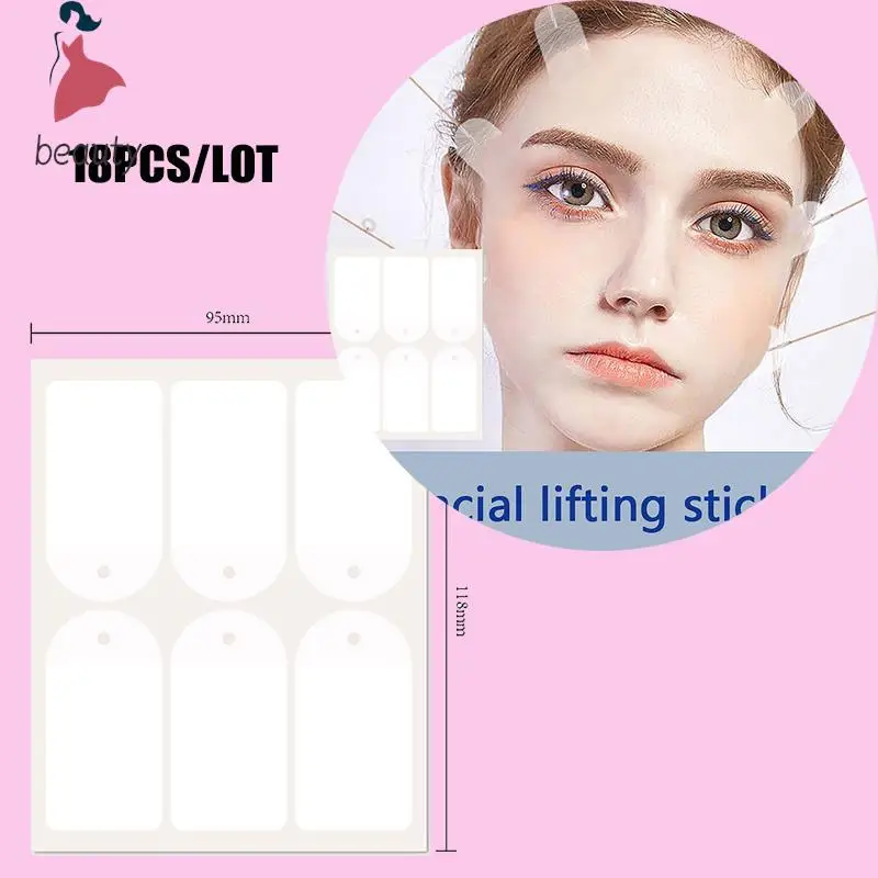 18Pcs Beauty Health Adesivi Per Il Viso Sottili Invisibili A Forma Di V Lifting Facciale Lift Up Neck Eye Skin Care Chin Wrinkle Makeup Tape