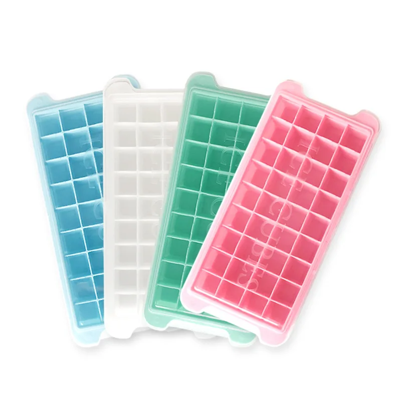 Stackable Silicone 36-Ice Cube Trays Set Spill-Resistant Removable Cover Flexible Durable Ice cube mold household Ice trays