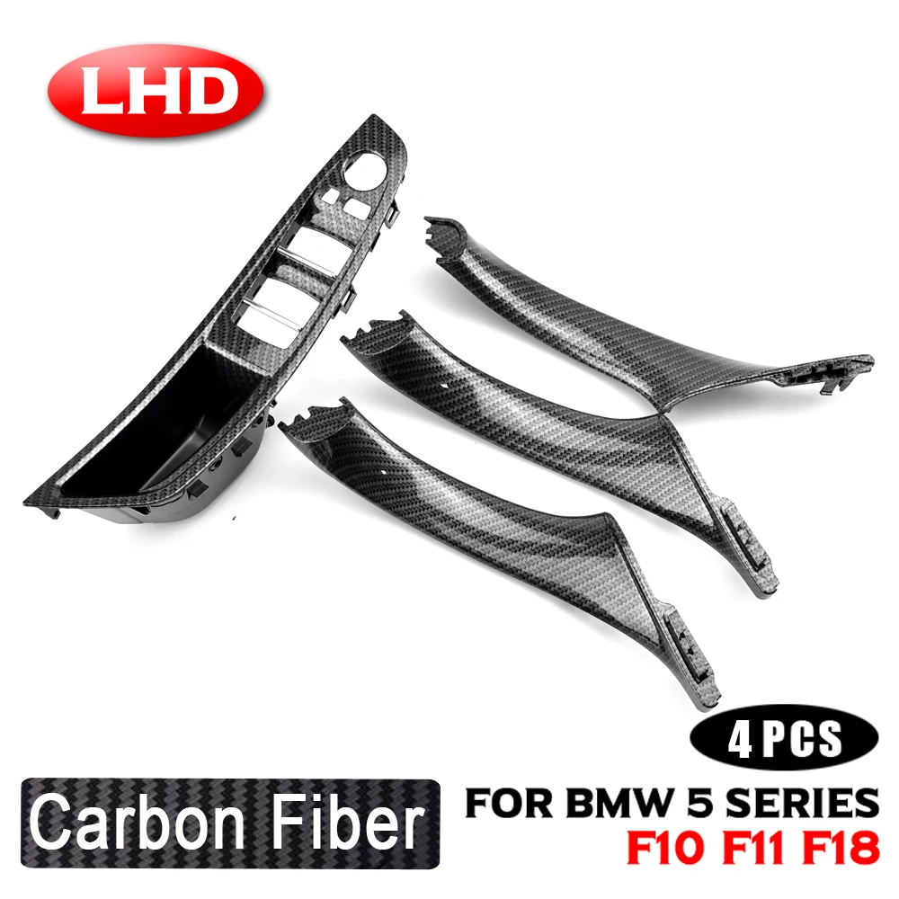 BMW F10 LCI 518d 520d 520dx 520i 525d 525dx 528i 528ix 530d 530dx 535d 535dx 용 카본 파이버 RHD LHD 자동차 실내 도어 핸들