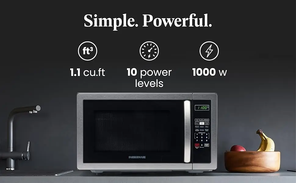 1.1 cu ft 10 power levels 1000 watts
