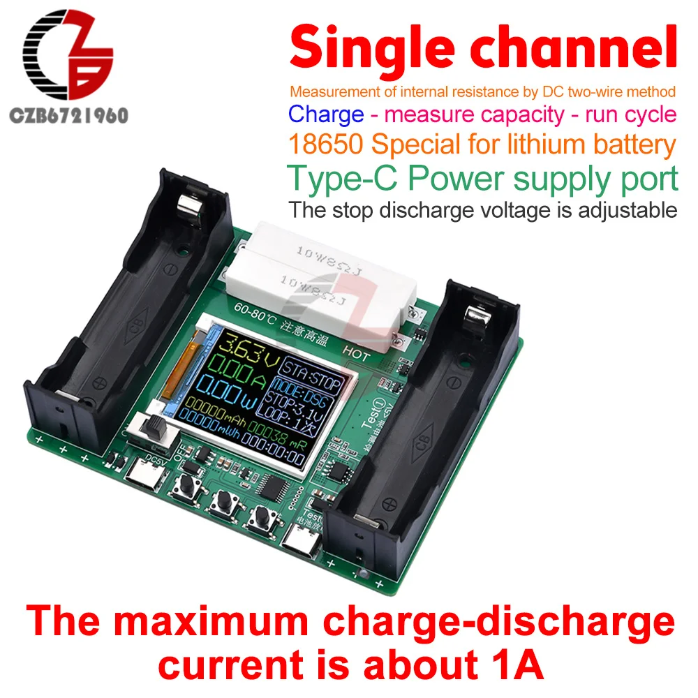 

XH-M239 18650 Lithium Battery Capacity Tester Module High Precision LCD Digital Display True Capacity Module MaH/mwH Measurement