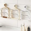 2 in 1 Punch-free Suction Cup Pot Lid Rack Multifunctional Wall-mounted Double-layer Pot Lid Rack Kitchen Storage Rack 3