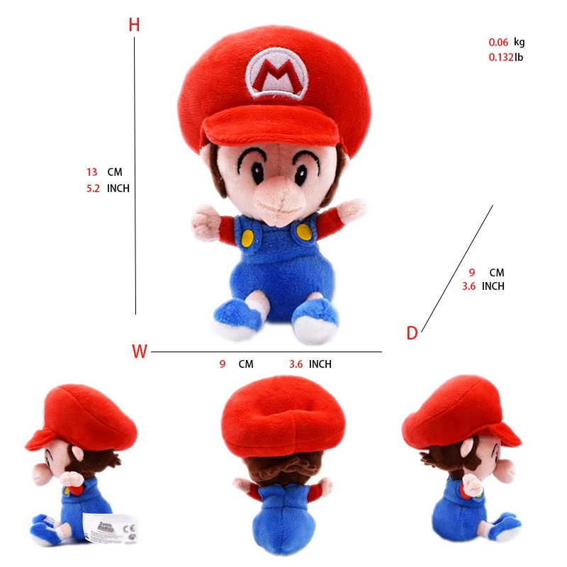 thumbnail image 1 of estilos de juguetes de peluche de Mario Bros, princesa Peach, Daisy, Rosalina, Luigi, muñecas, figuras de anime, dibujos animados para bebés, juego clásico, regalo, 1 of 5