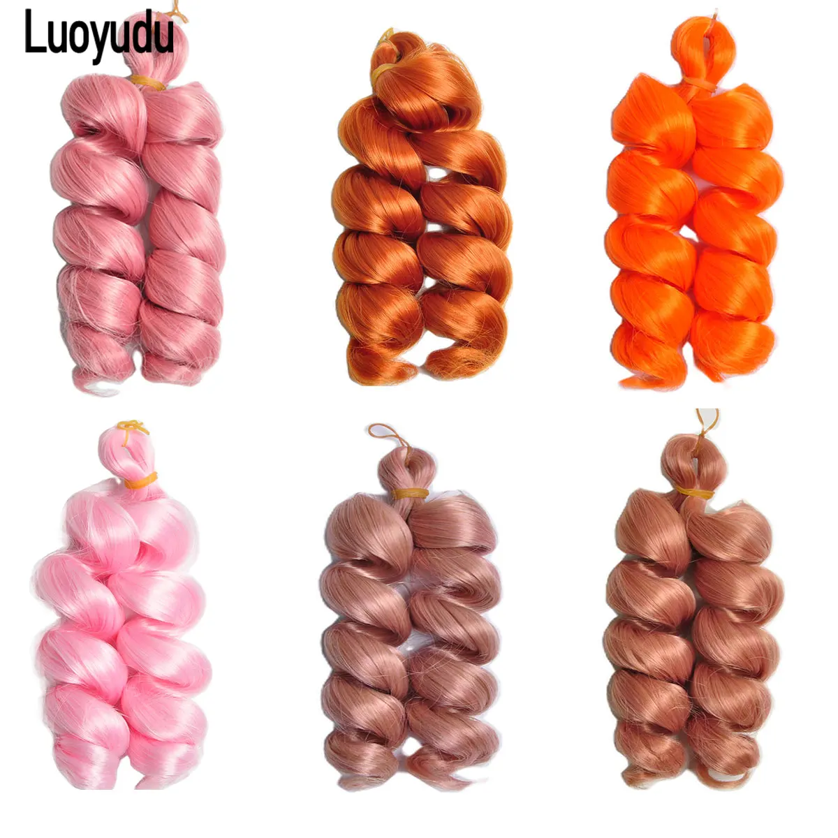French Curly Braiding Hair Crochet Braids Extensions 22inch Pre Stretched Bouncy Braiding Hair Easy Braid Curl Braids Loose Wavy 5