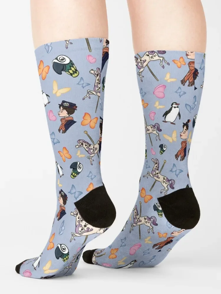 Mary Poppins Pattern Socks gift professional running Socks Men Women's