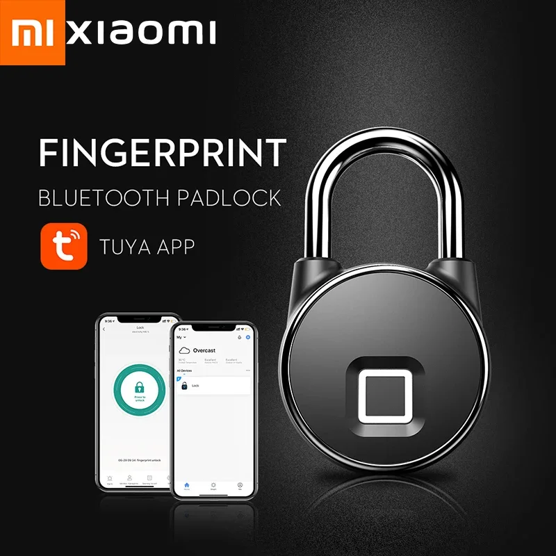 XiaomiFingerprintLockBluetoothPadlockIP65WaterproofKeylessUSB