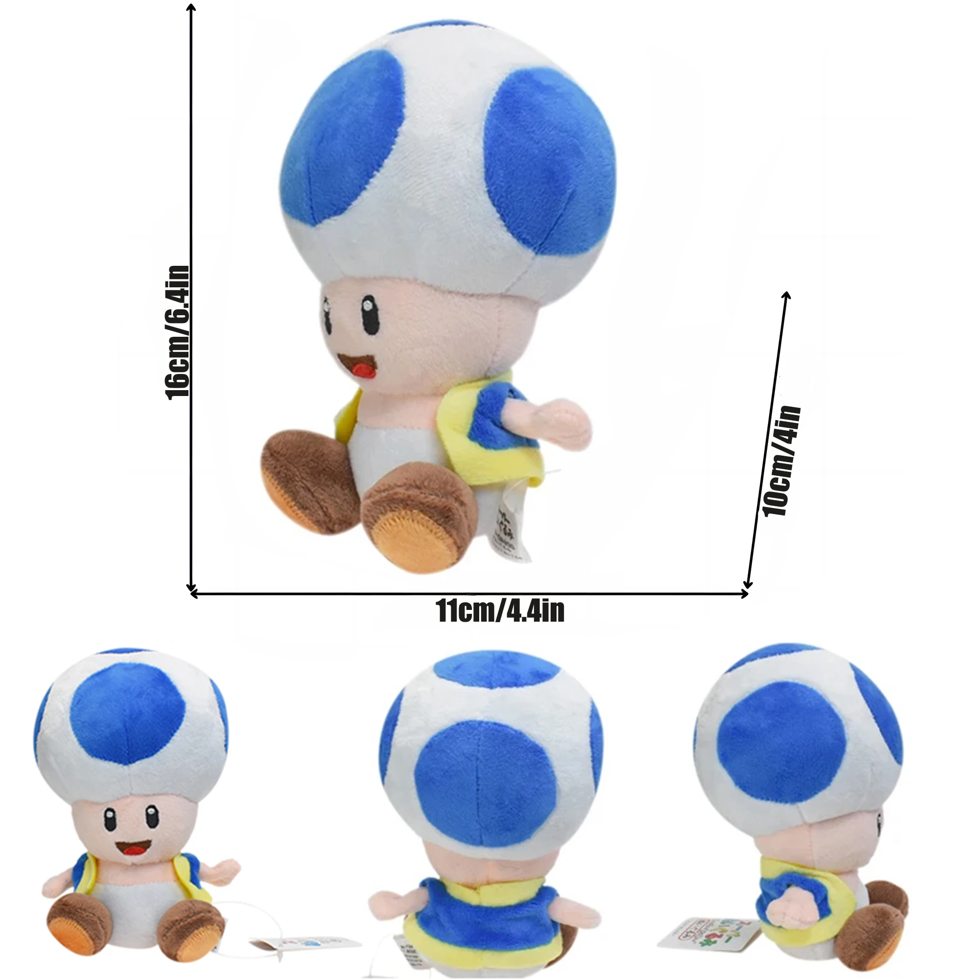 thumbnail image 1 of Sapo Toadette Hongo Mario Bros Juguetes de peluche Luigi Gato Rosalina Princesa Peach Muñeca de peluche Juguetes suaves Regalo de cumpleaños para niños, 1 of 5