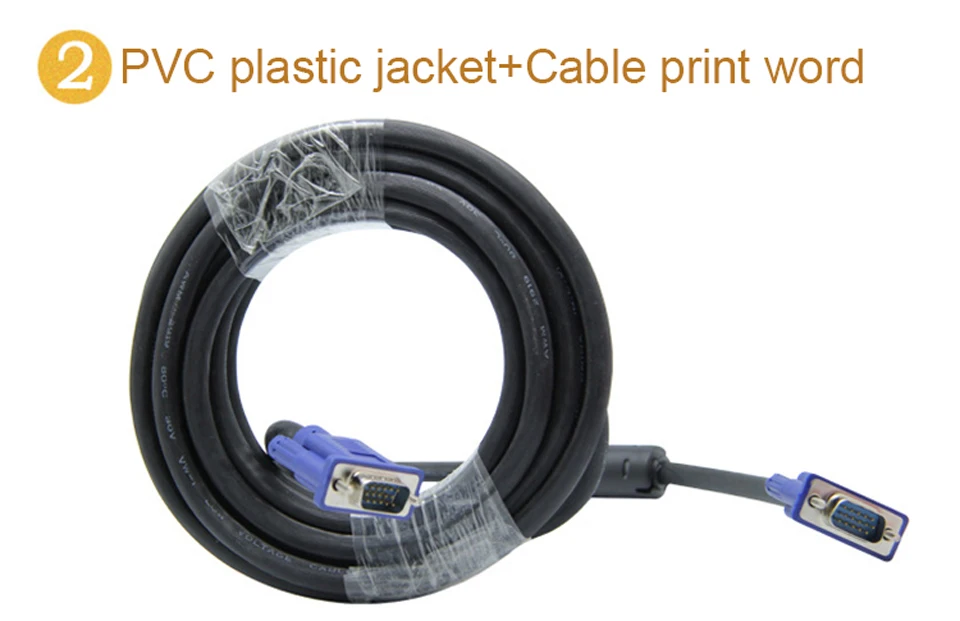 VCOM 50m (164pies) Cable de Monitor VGA – HD15 Macho/Macho con 2