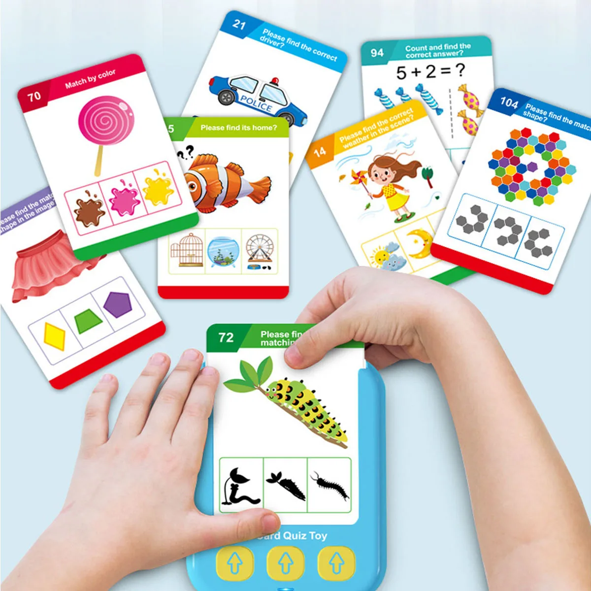 55 pcs English Learning Cards, Children's Early Learning English Plug-in, Boys and Girls Cognitive Voice Interactive Toys