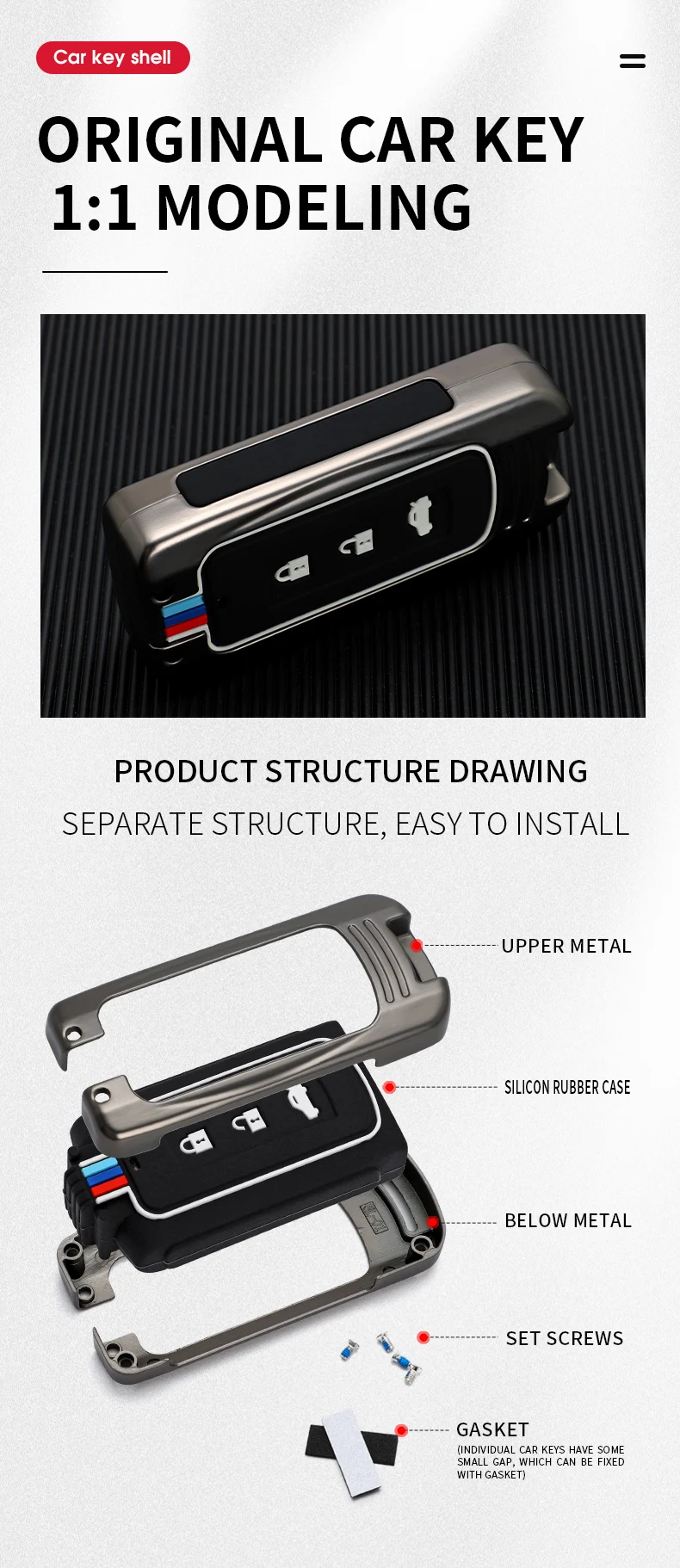 Car Key Case Fob Shell Cover For Mitsubishi ASX L200 Outlander Eclipse Cross Pajero Sport Lancer Accessories Styling Keychain - S9dbcd28c234d4bf499e8e66505916556i