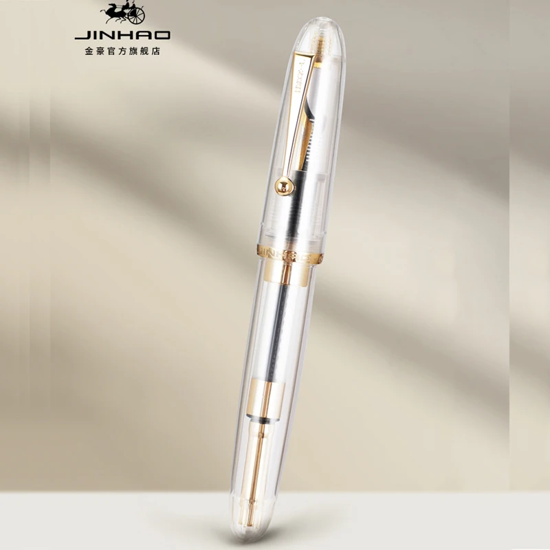 Jinhao 9019 Transparent Color Resin Fountain Pen Supplies 0.5/0.7mm Ink Student School Stationery Business Office Supplies Gift fountain pen