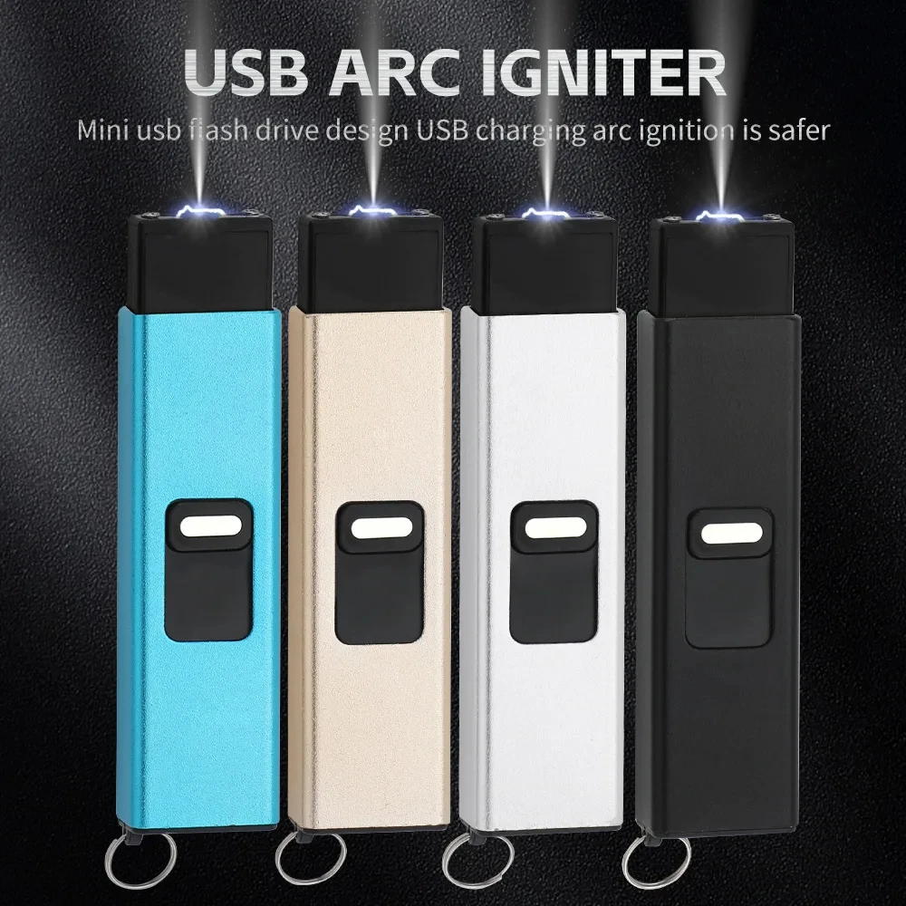 

Arc Lighter Metal Windproof USB Rechargeable LED Lighting Flameless Pulse Lighter Outdoor BBQ Kitchen Tool Unusual Gift for Men