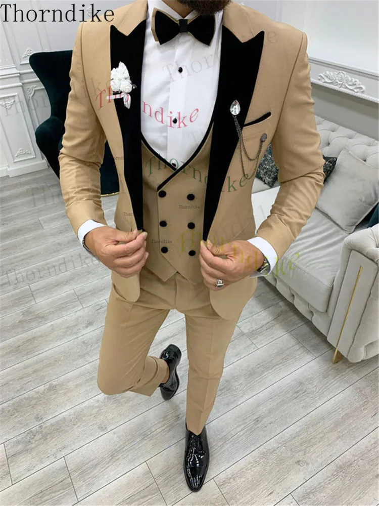 

Thorndike 2022 Tailored Suit Men Groom Slim Fit 3 Piece Tuxedo Prom Wedding Suits Blazer Terno Masuclino Jacket+Pant+Vest