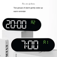 Large Digital Wall Clock Temperature and Date Week Display Electronic LED Table Alarm Clocks Brightness Adjustable 12/24H Format 4