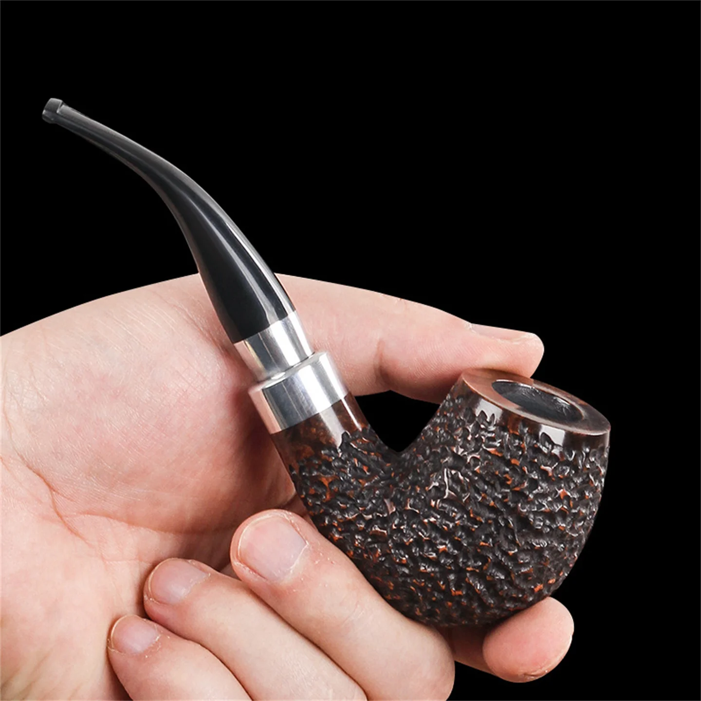 육군 마운트 9mm 필터 굴뚝 Briar 파이프 컷 담배 레트로 신사 수제 흡연 파이프 아버지의 선물 액세서리 및 상자