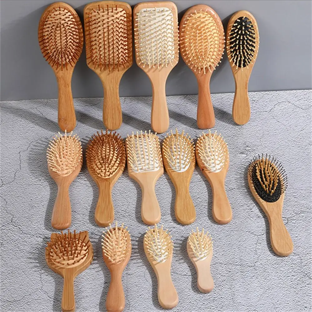 Professional Air Cushion Wood Comb Hair Loss Massage Brush Bamboo Comb Scalp Care Detangling Hair Brush Styling Tool