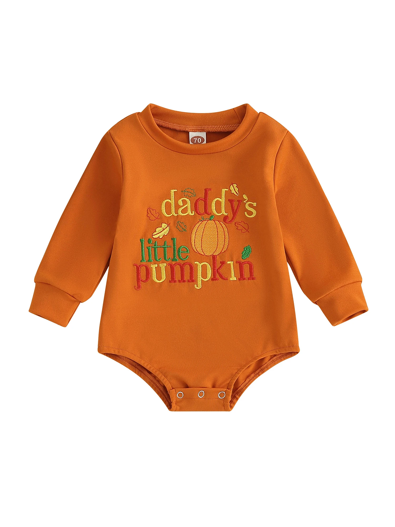 

Toddler Unisex Halloween Pumpkin Costume Jumpsuit with Long Sleeves - Adorable Fall Winter Outfit for Baby Boy or Girl