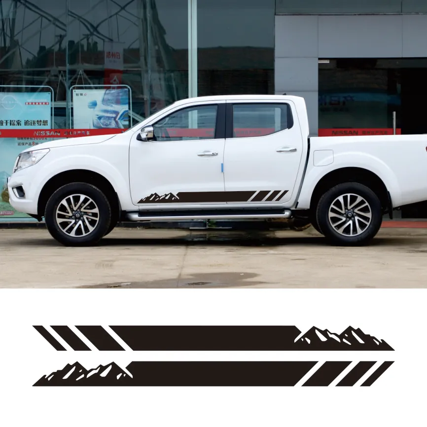 

Автомобильные наклейки для Nissan Navara Pickup, дверные боковые полосы, фотографический виниловый декоративный чехол для горного стиля, автомобильные аксессуары