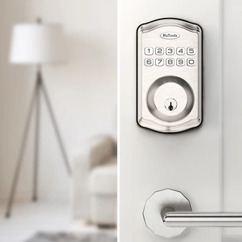 Hutools Keyless Entry Door Lock -Keypad Door Lock-Smart Deadbolt Lock-Anti-Peeking Password-Auto Lock Easy To Install 4