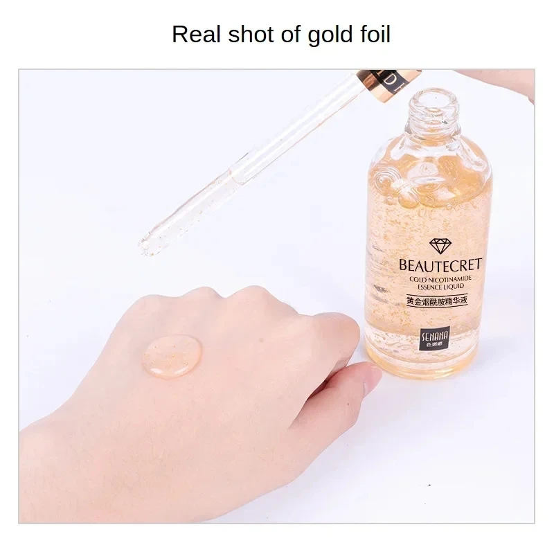 24K Gold Hyaluronic Acid Nicotinamide Face Essence Replenishment Moisturize Shrink Pore Brighten Skin Care Firming Facial serum 3