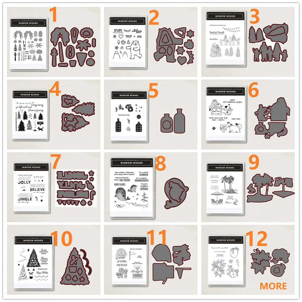 2023 Christmas Series Stamps Up Metal Cutting Dies And Clear Stamps Diy