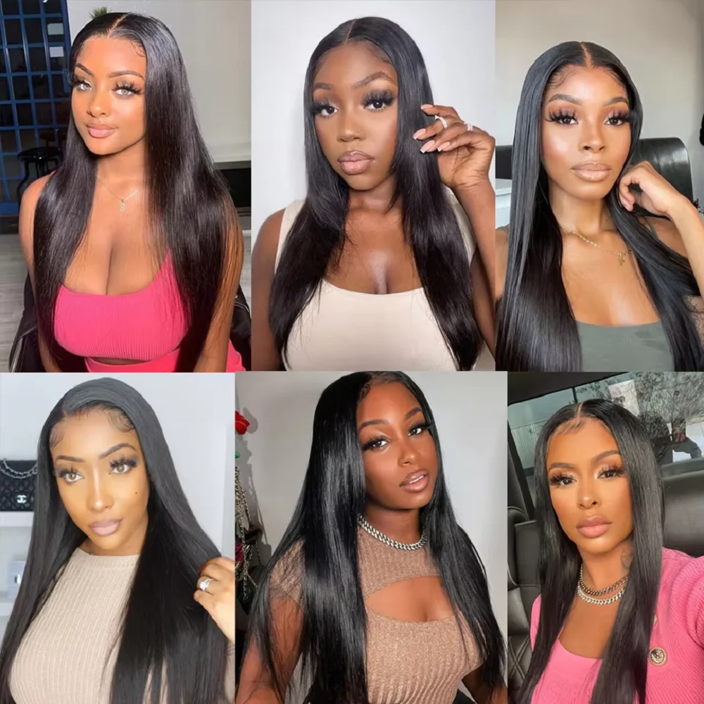 32 Inch Straight Wigs Human Hair For Women 13x4 Lace Front Wig Brazilian Remy Human Hair Wigs 180% Density 4x4 Lace Closure Wig 5